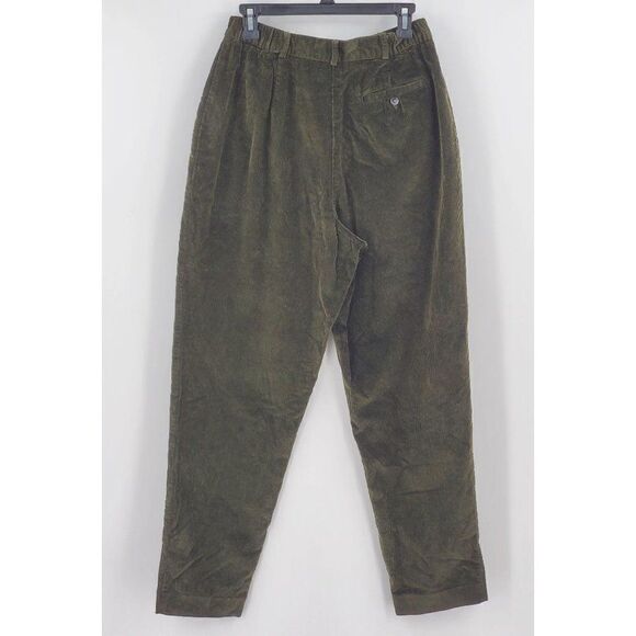 Talbots Womens Pants Corduroy Pleated Pockets Green Size 12 Vintage 1990's - Picture 4 of 7